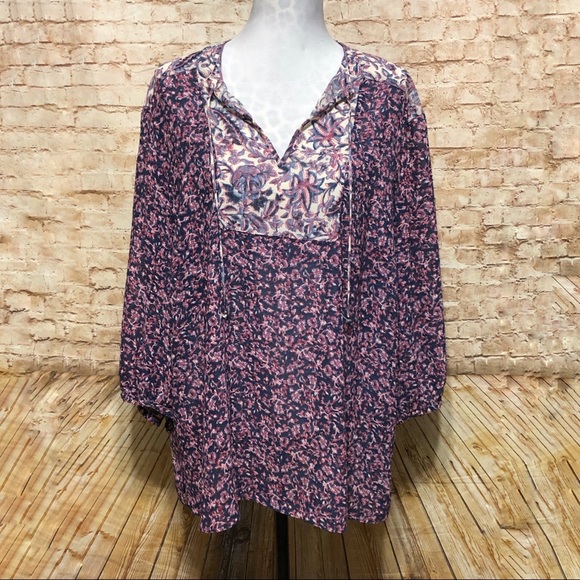 Chaps Printed Peasant Blouse - Picture 3 of 8